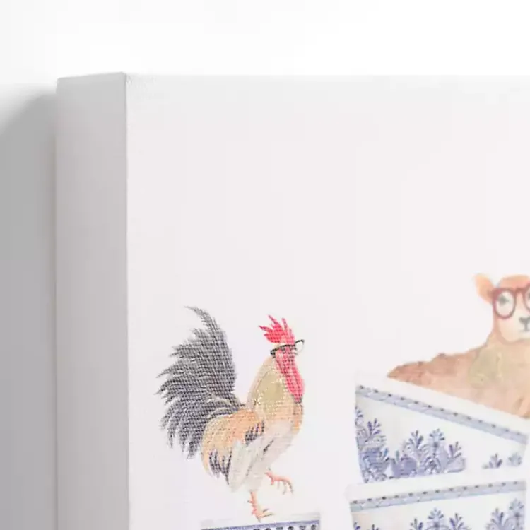 Canvas Art-Kirklands Home Farm Animal Dishes Canvas Art Print