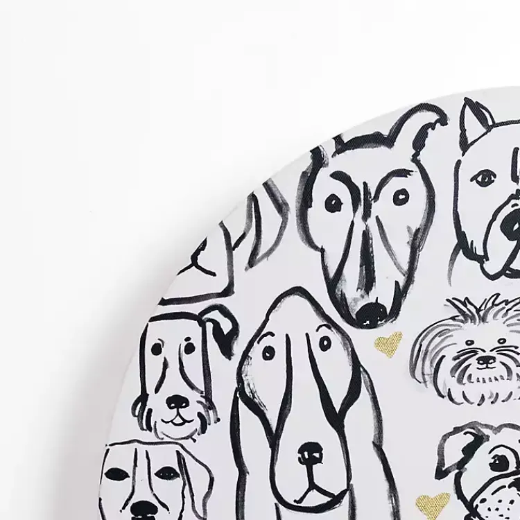 Canvas Art-Kirklands Home Round Dog Doodle Canvas Art Print