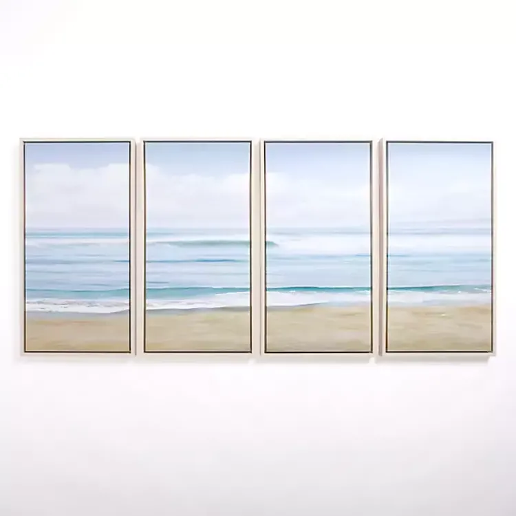 Canvas Art-Kirklands Home Quiet Wave Framed Canvas Art Prints, Set of 4