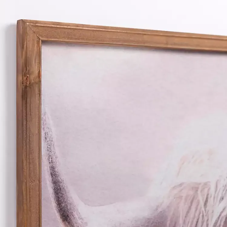 Framed Art-Kirklands Home Felt Highland Cow Framed Art Print Gray