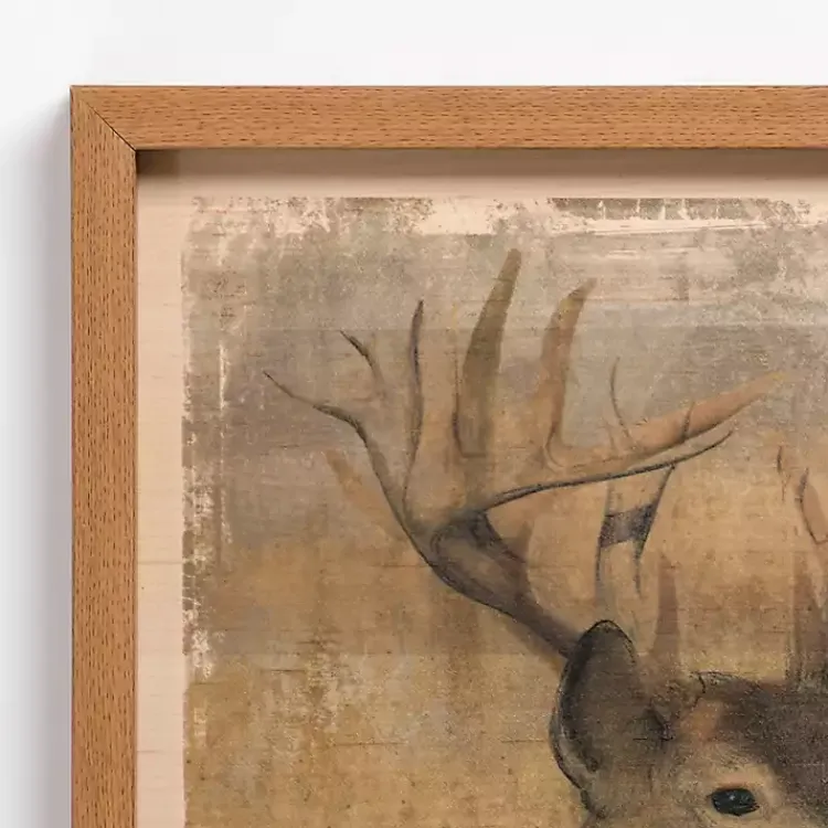Framed Art-Kirklands Home Stag Cabin Friend Framed Art Print Brown