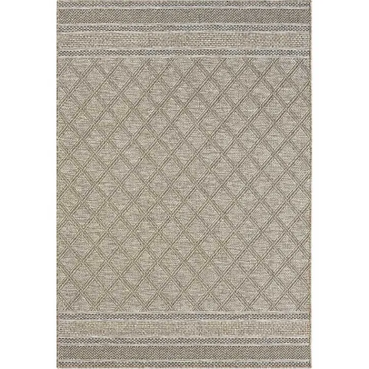 Outdoor Rugs-Kirklands Home Diamond Lattice Indoor/Outdoor Rug, 8x10 Brown