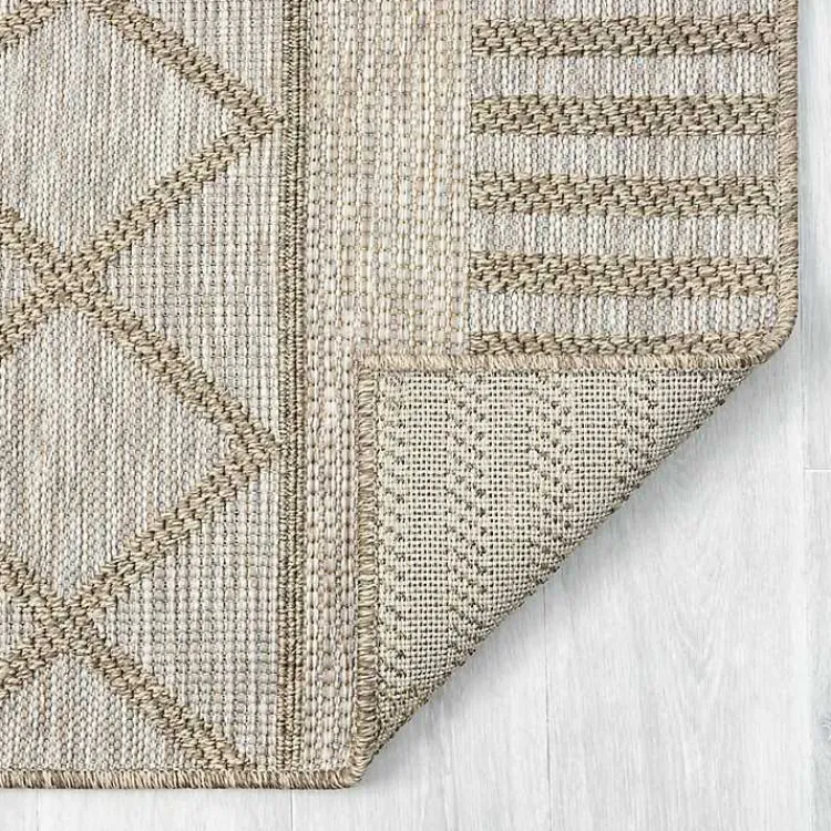 Outdoor Rugs-Kirklands Home Transitional Stripes Indoor/Outdoor Rug, 5x7 Brown