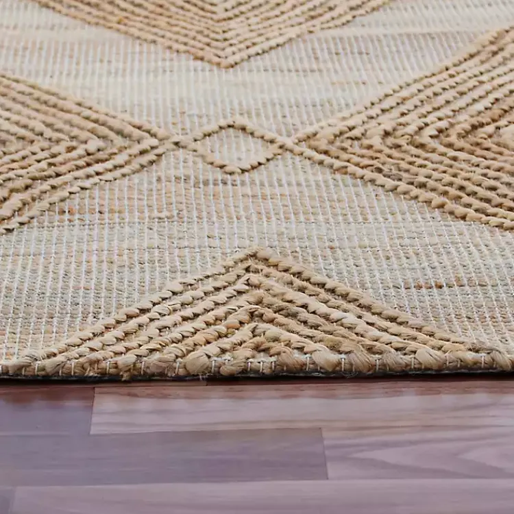Area Rugs-Kirklands Home Natural Jute Diamond Modern Woven Area Rug, 5x8 Brown