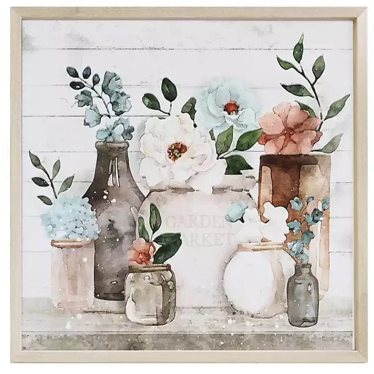 Framed Art-Kirklands Home Floral Vase Table Framed Art Print