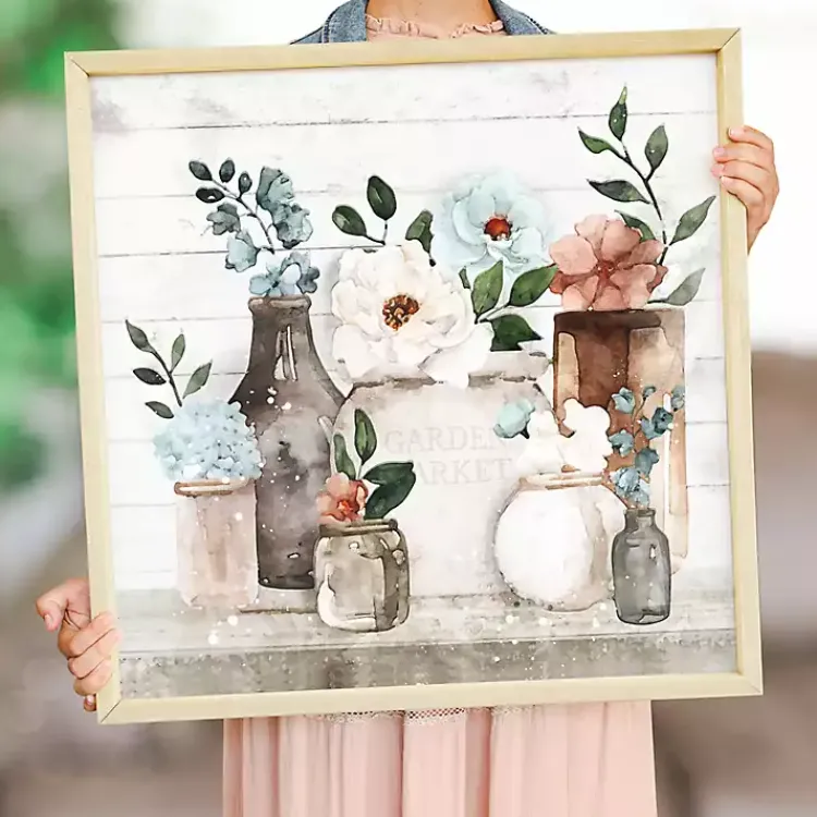 Framed Art-Kirklands Home Floral Vase Table Framed Art Print