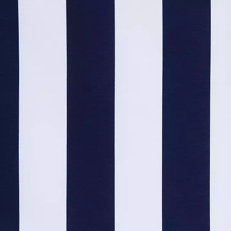 Outdoor Curtains-Kirklands Home Navy Coastal Stripe Outdoor Curtain Panel, 108 in.
