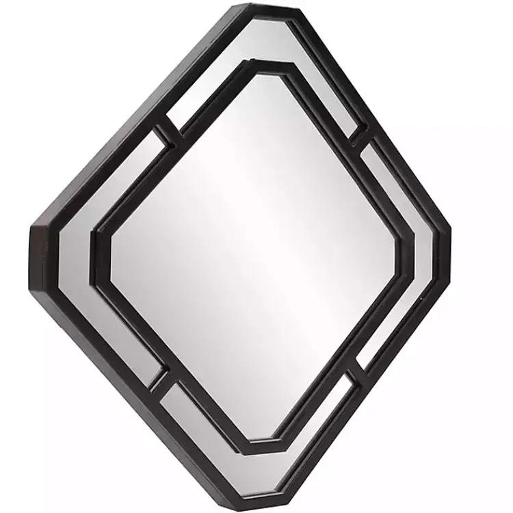 Decorative Mirrors-Kirklands Home Matte Black Geometric Square Wall Mirror