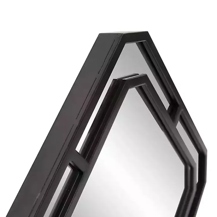 Decorative Mirrors-Kirklands Home Matte Black Geometric Square Wall Mirror