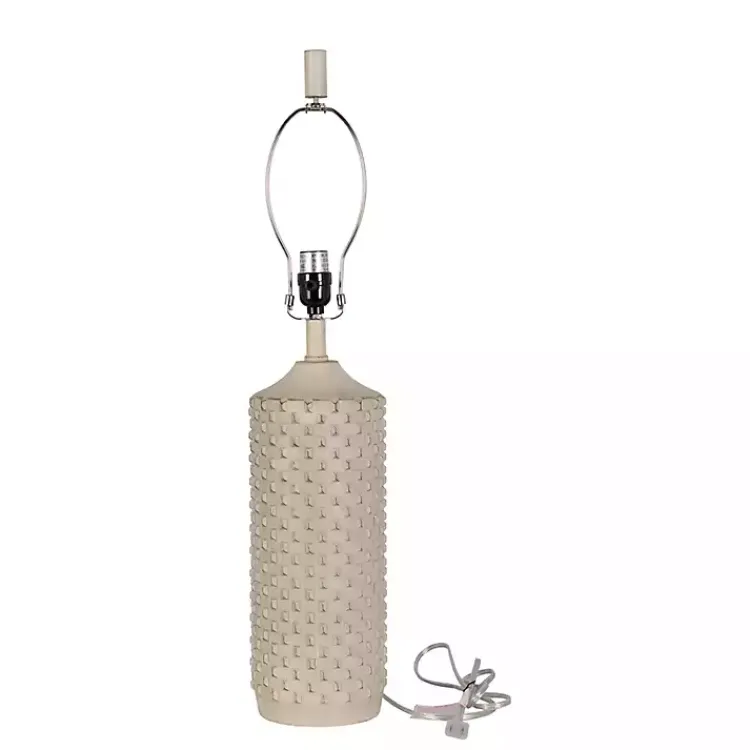 Table Lamps-Kirklands Home Distressed Cream Textured Table Lamps, Set of 2 Tan