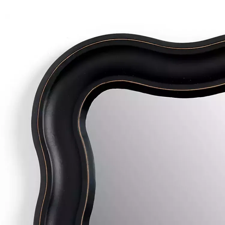 Decorative Mirrors-Kirklands Home Rectangle Catorina Black Wavy Wall Mirror