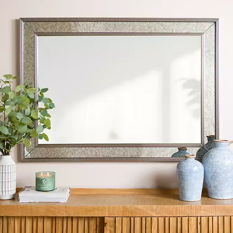 Decorative Mirrors-Kirklands Home Luxe Silver Antique Frame Wall Mirror, 43 in.