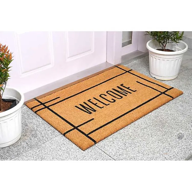 Doormats-Kirklands Home Welcome Natural Linear Doormat Brown