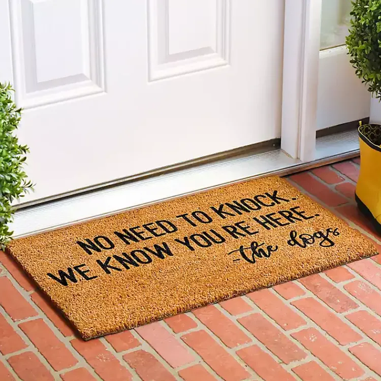 Doormats-Kirklands Home The Dogs Know You're Here Coir Doormat