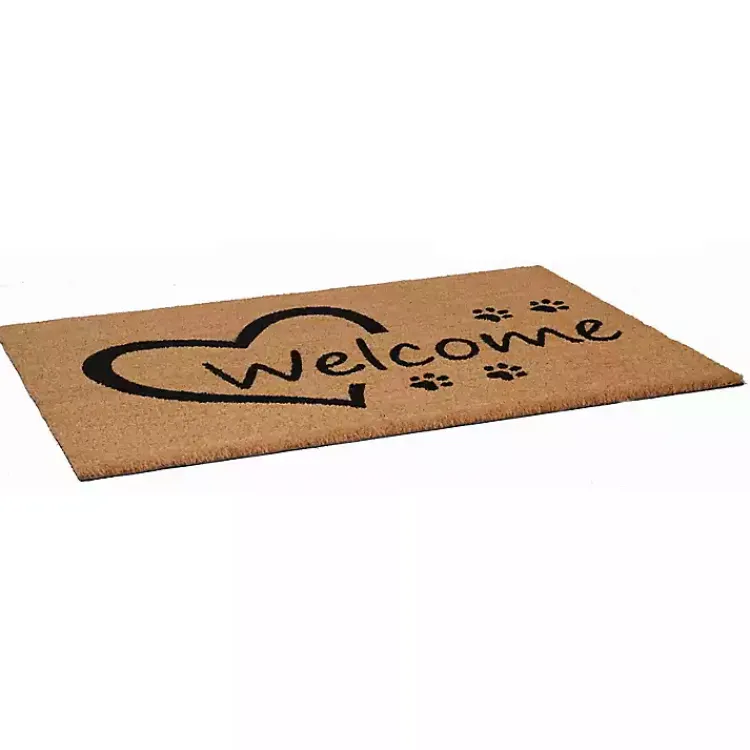 Doormats-Kirklands Home Open Heart Welcome Paws Doormat