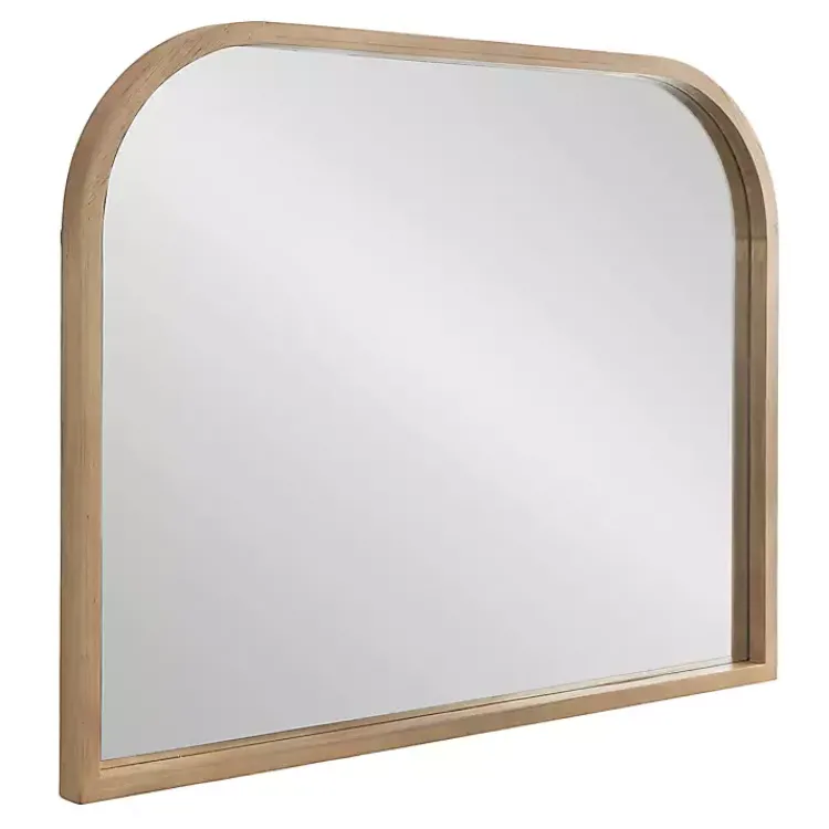 Decorative Mirrors-Kirklands Home Natural Wood Frame Arch Wall Mirror Tan