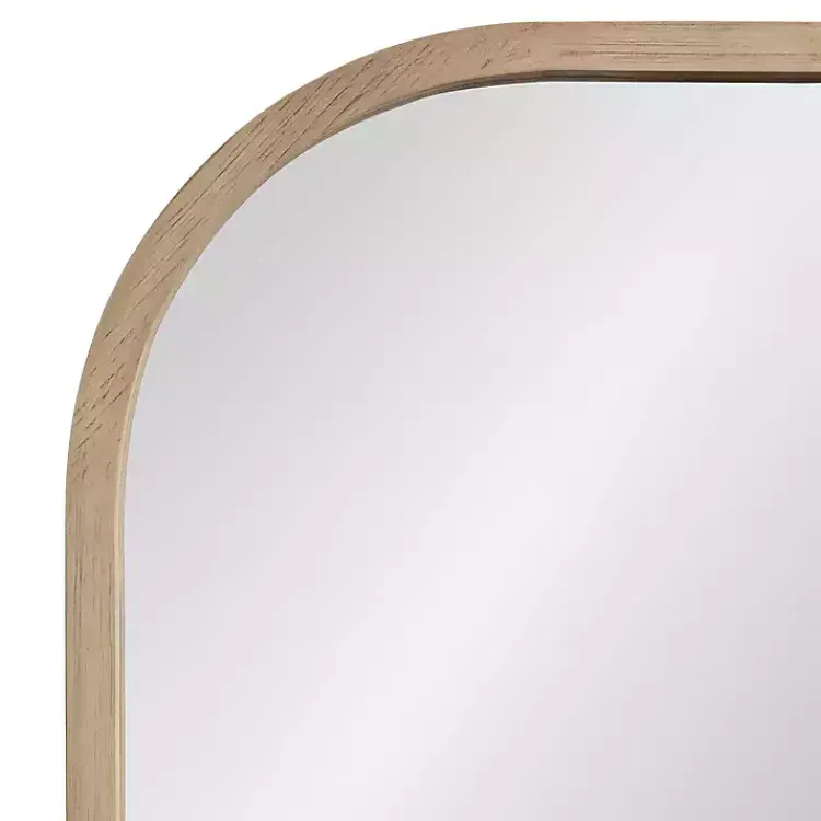 Decorative Mirrors-Kirklands Home Natural Wood Frame Arch Wall Mirror Tan