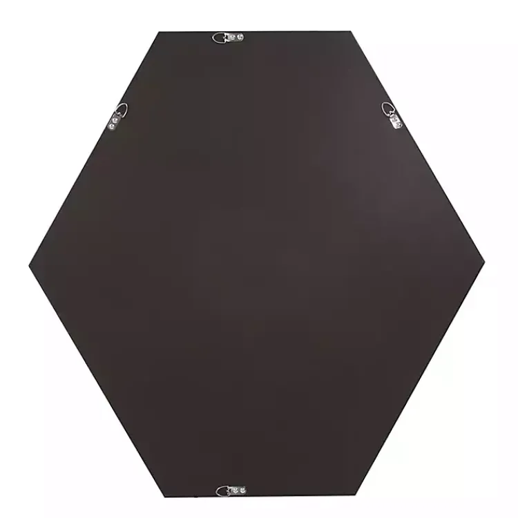 Decorative Mirrors-Kirklands Home Graphite Hexagon Wall Mirror