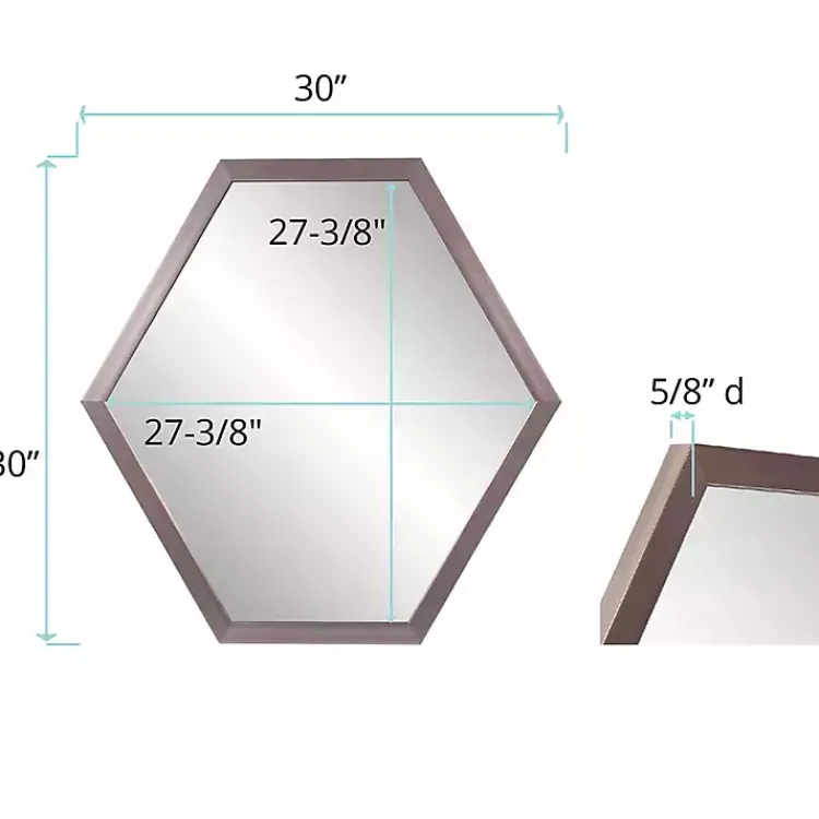 Decorative Mirrors-Kirklands Home Graphite Hexagon Wall Mirror