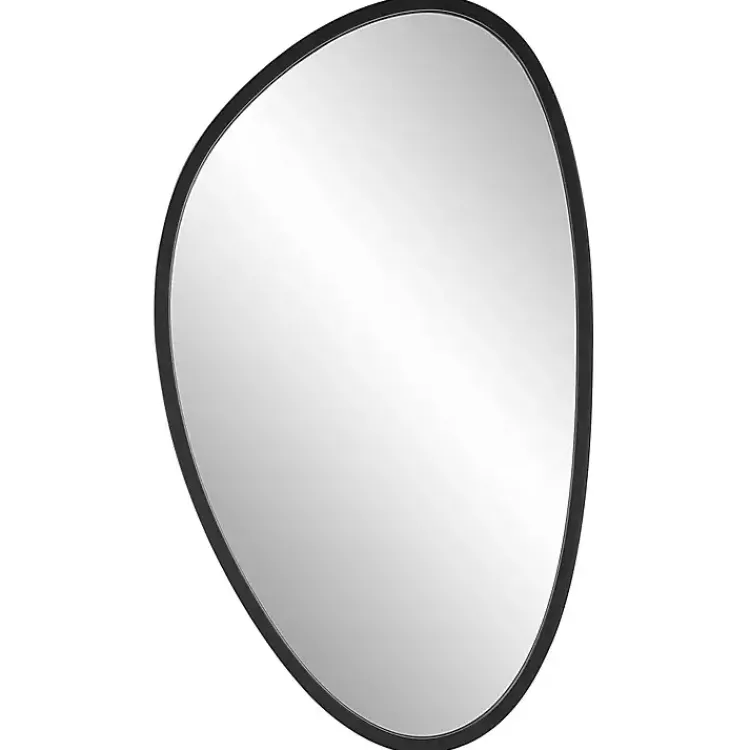 Decorative Mirrors-Kirklands Home Matte Black Modern Asymmetrical Wall Mirror