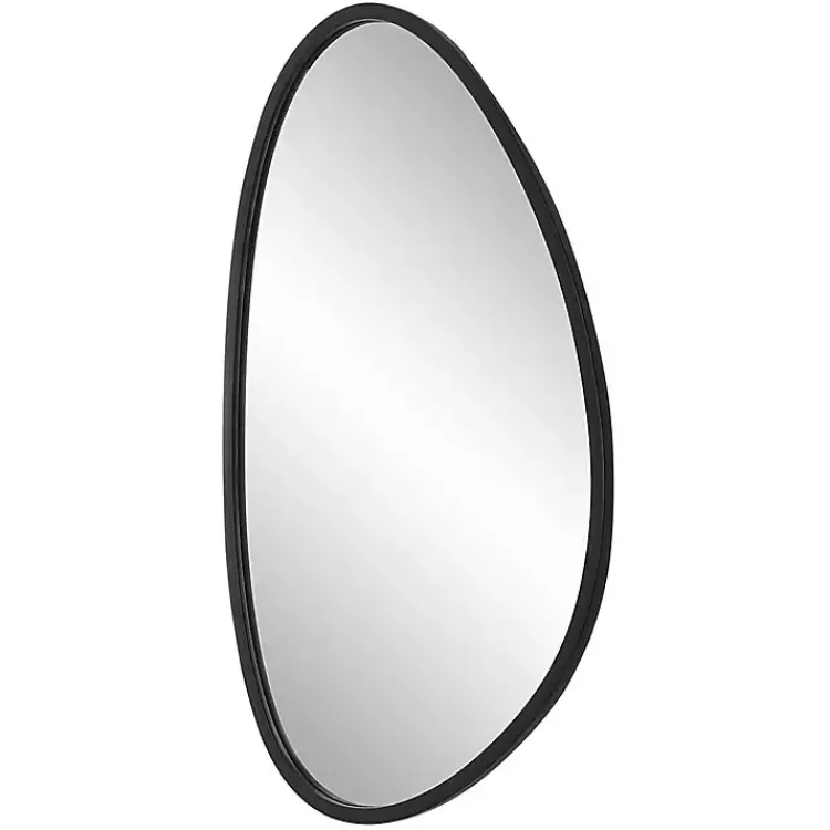 Decorative Mirrors-Kirklands Home Matte Black Modern Asymmetrical Wall Mirror