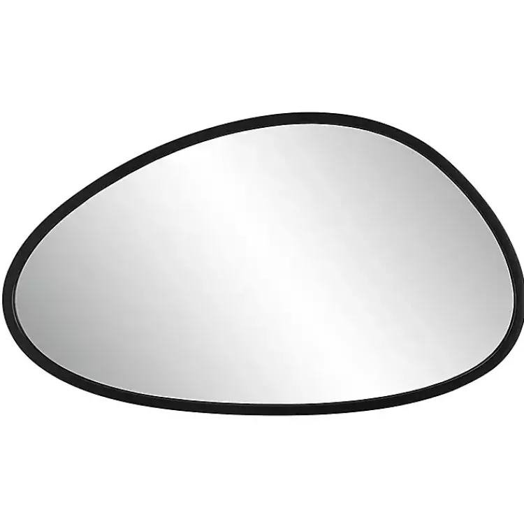 Decorative Mirrors-Kirklands Home Matte Black Modern Asymmetrical Wall Mirror