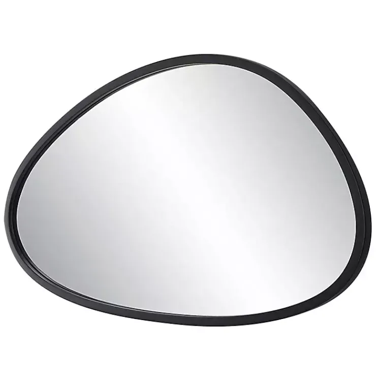 Decorative Mirrors-Kirklands Home Matte Black Modern Asymmetrical Wall Mirror