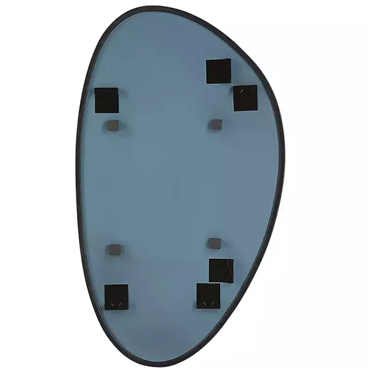 Decorative Mirrors-Kirklands Home Matte Black Modern Asymmetrical Wall Mirror
