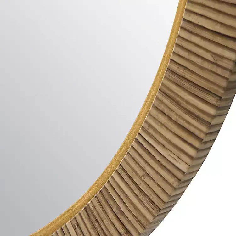 Decorative Mirrors-Kirklands Home Round Rattan Wall Mirror