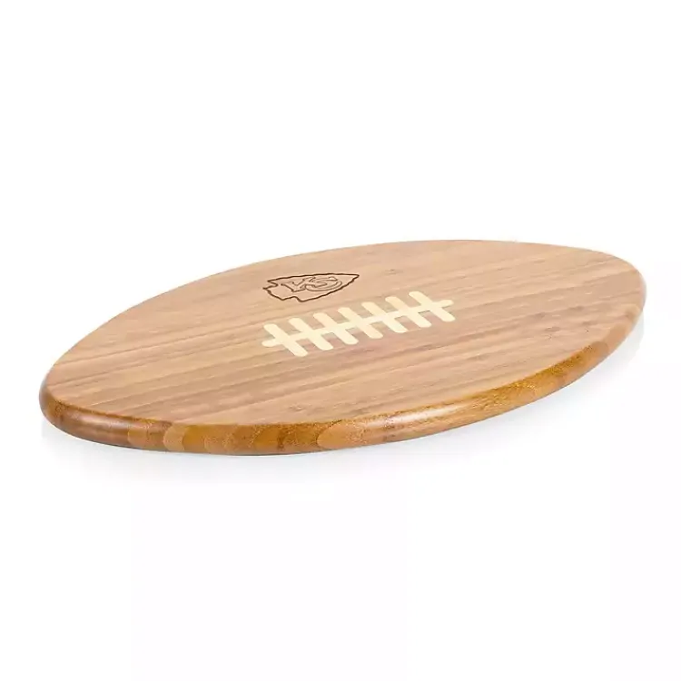 Serving & Entertaining-Kirklands Home Kansas City Chiefs Bamboo Football Cutting Board Tan