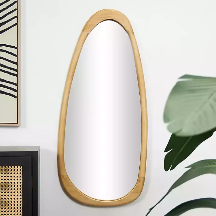 Decorative Mirrors-Kirklands Home Oval Natural Wood Wall Mirror