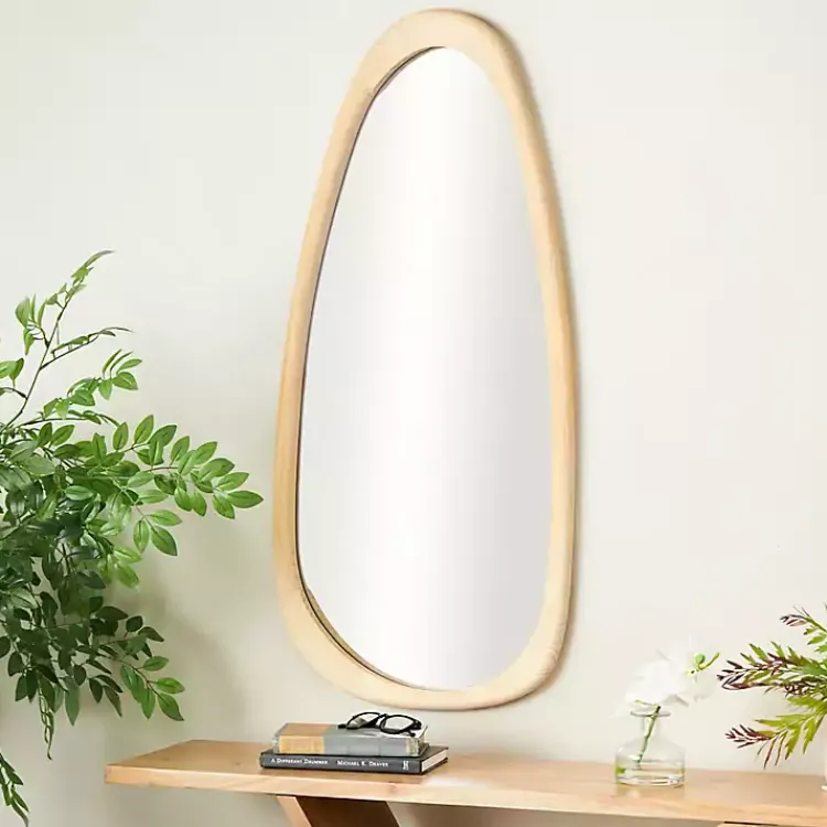 Decorative Mirrors-Kirklands Home Oval Natural Wood Wall Mirror