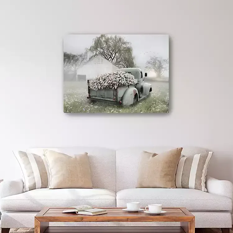 Canvas Art-Kirklands Home Sage Flower Truck Canvas Art Print, 40x30 in.