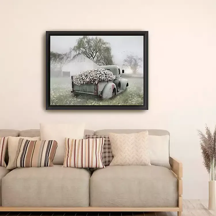 Canvas Art-Kirklands Home Sage Flower Truck Framed Canvas Print, 42x32 in.