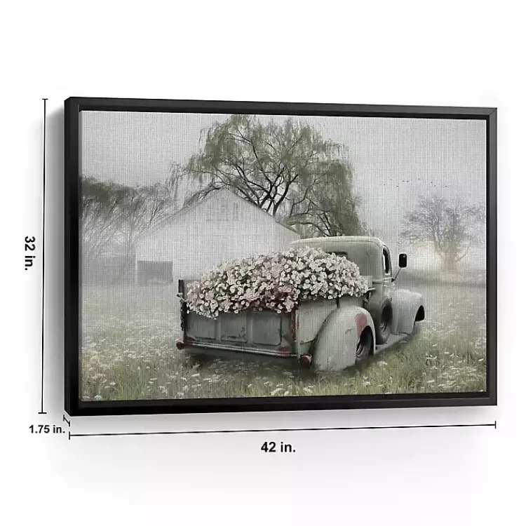 Canvas Art-Kirklands Home Sage Flower Truck Framed Canvas Print, 42x32 in.