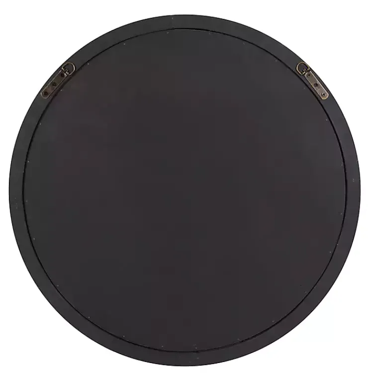 Decorative Mirrors-Kirklands Home Round Gray Mansell Wood Wall Mirror