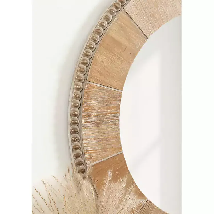 Decorative Mirrors-Kirklands Home Round Natural Calona Wood Wall Mirror