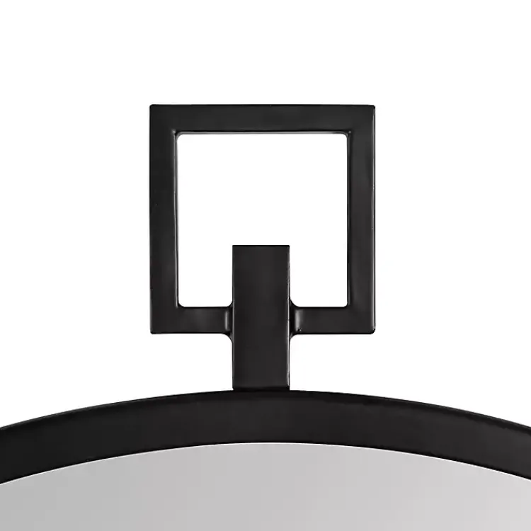 Decorative Mirrors-Kirklands Home Round Black Tabb Metal Wall Mirror