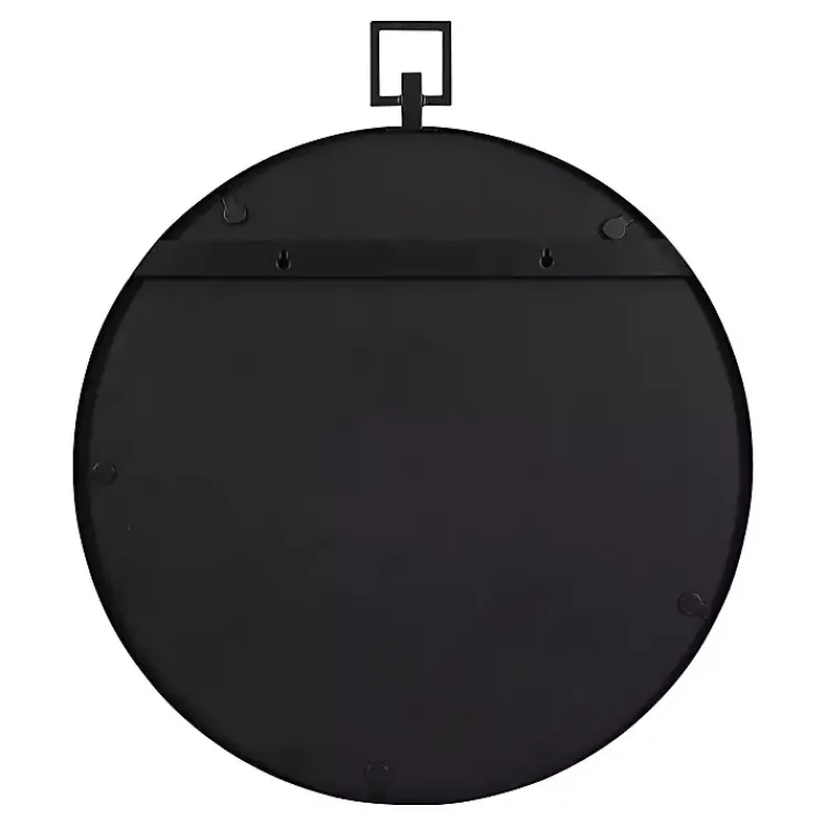 Decorative Mirrors-Kirklands Home Round Black Tabb Metal Wall Mirror