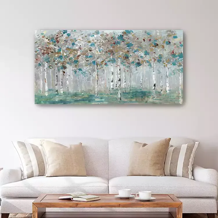 Canvas Art-Kirklands Home Teal Forest Canvas Art Print Blue