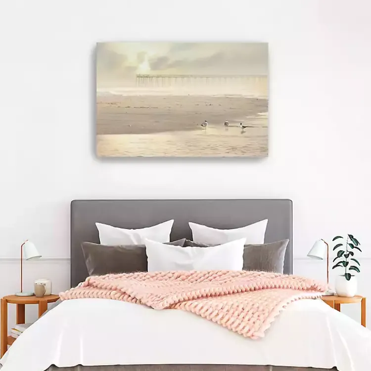 Canvas Art-Kirklands Home Ocean City Pier Canvas Art Print Tan