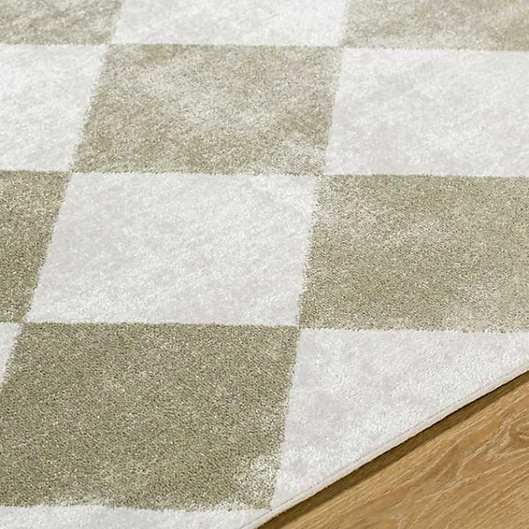 Area Rugs-Kirklands Home Warm Gray Checkered Area Rug, 5x7