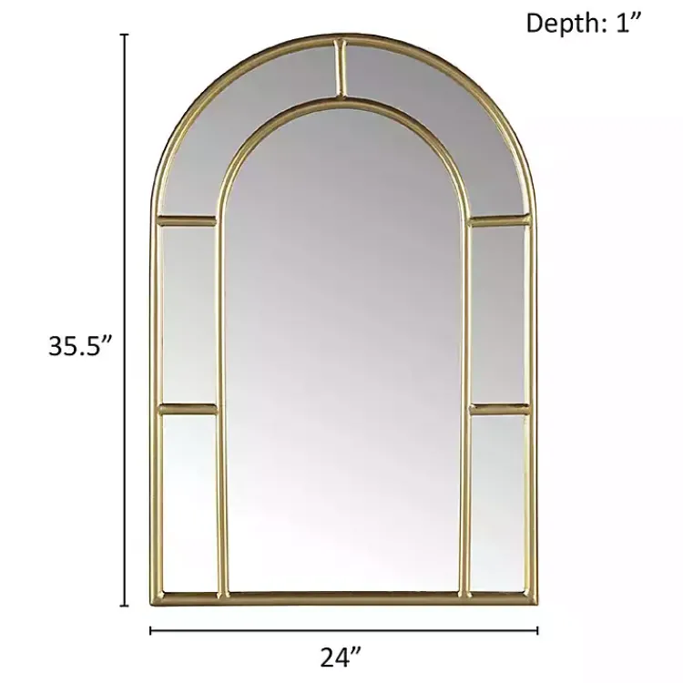 Decorative Mirrors-Kirklands Home Martha Stewart Gold Paned Arch Wall Mirror