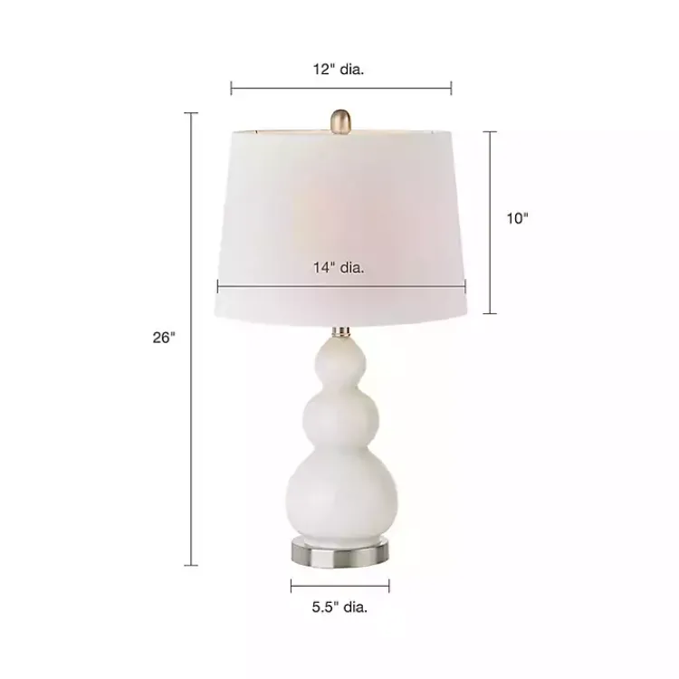 Table Lamps-Kirklands Home Glass Covey Table Lamps, Set of 2 White