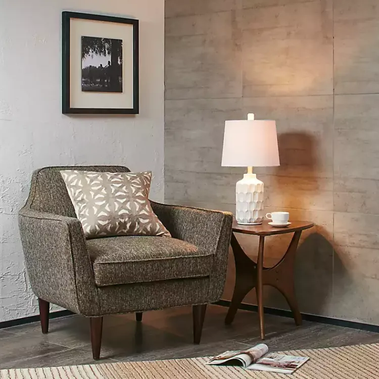 Table Lamps-Kirklands Home Ivory Contour Ceramic Table Lamp White