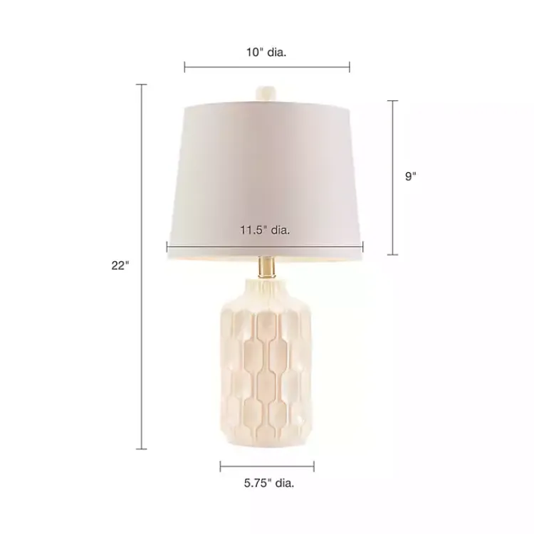 Table Lamps-Kirklands Home Ivory Contour Ceramic Table Lamp White