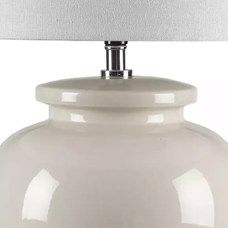 Table Lamps-Kirklands Home Cream Glazed Ceramic Anzio Table Lamp White