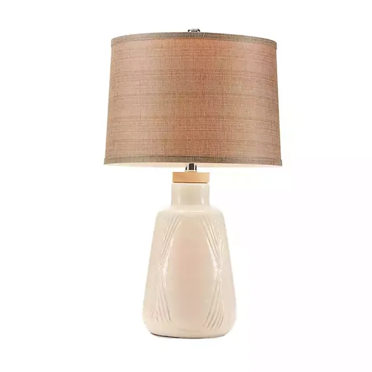 Table Lamps-Kirklands Home Ivory Textured Ceramic Boho Table Lamp Brown
