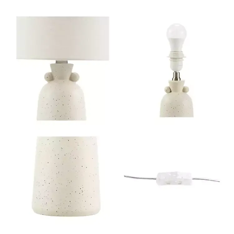 Table Lamps-Kirklands Home Cream Speckled Ceramic Table Lamp White