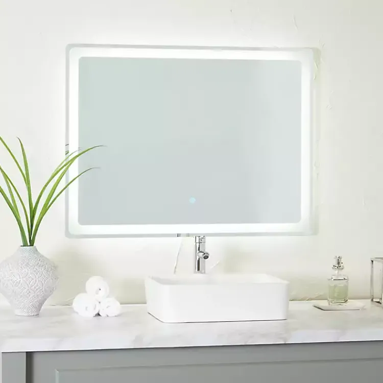 Decorative Mirrors-Kirklands Home Rectangular LED Wall Mirror